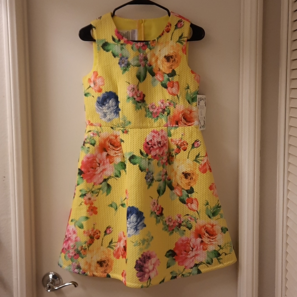 Iris & Ivy Girl's Bright Yellow Floral Dress